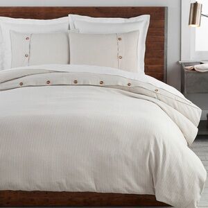 Pottery Barn Wheaton Striped Linen Cotton Duvet Cover